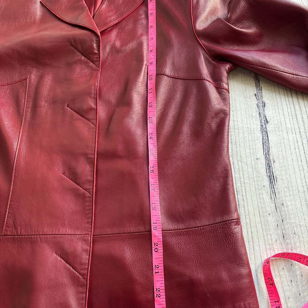 Vintage VTG CASLON Red Lambskin Leather Jacket SZ XS Moto Y2K Preppy Retro - Picture 8 of 12